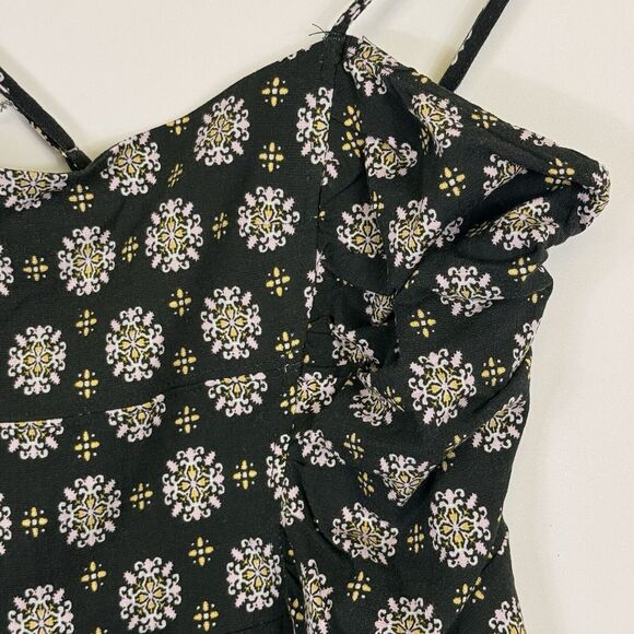 Free People Center Of Attention Black Pattern Mini Dress Women's Small NEW NWT - Picture 6 of 11